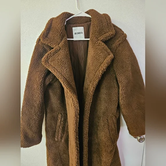BB Dakota Chocolate Teddy Long Jacket - Picture 2 of 7